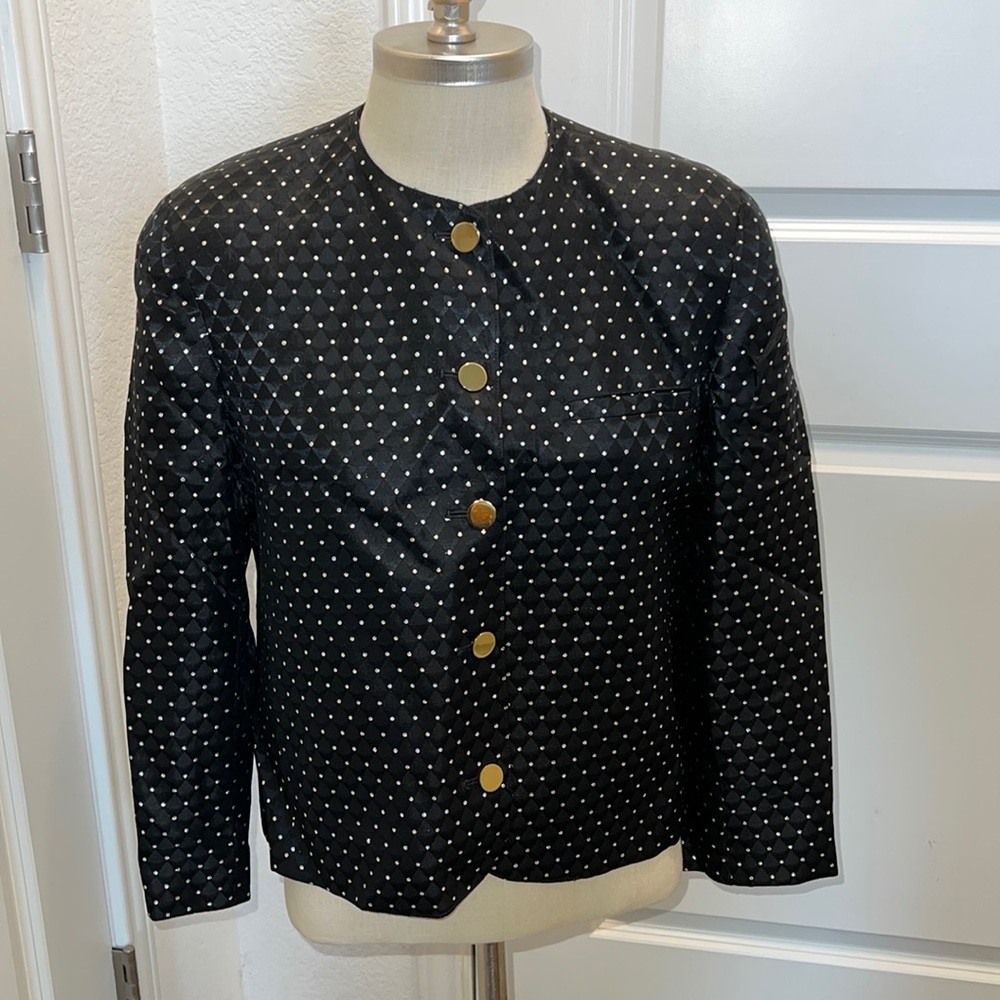 ☀Evan Picone Lord & Taylor women Gold polka dot Blazer size 8